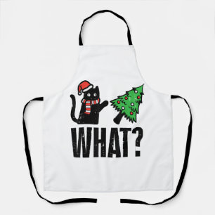 クリスマスキャットのクリスマスツリーおもしろい エプロン