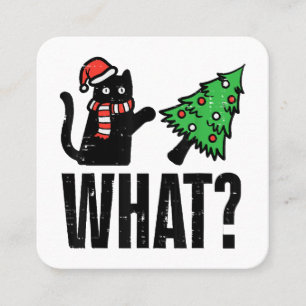 クリスマスキャットのクリスマスツリーおもしろい スクエア名刺