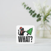 クリスマスキャットのクリスマスツリーおもしろい スクエア名刺 (スタンド正面)