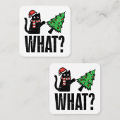 クリスマスキャットのクリスマスツリーおもしろい スクエア名刺 (正面/裏面)