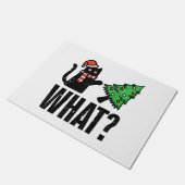 クリスマスキャットのクリスマスツリーおもしろい ドアマット (アングル)