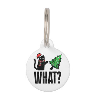 クリスマスキャットのクリスマスツリーおもしろい ペット ネームタグ