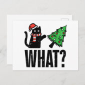 クリスマスキャットのクリスマスツリーおもしろい ポストカード (正面/裏面)