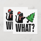 クリスマスキャットのクリスマスツリーおもしろい 招待状 (正面/裏面)