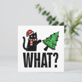 クリスマスキャットのクリスマスツリーおもしろい 招待状 (スタンド正面)