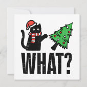 クリスマスキャットのクリスマスツリーおもしろい 招待状 (裏面)