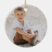 クリスマスキャットのパーソナライズ セラミックオーナメント (裏面)