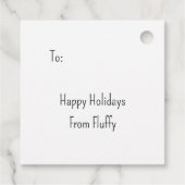 クリスマスキャットのリフレクションオーナメントギフトラベル フェイバータグ (裏面)