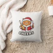 クリスマスキャットの応援ベクター デザイン クッション (ブランケット)