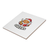 クリスマスキャットの応援ベクター デザイン タイル (側面)