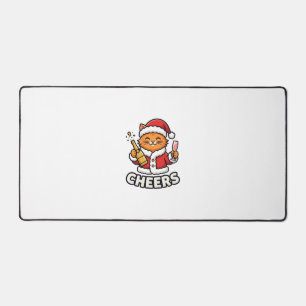 クリスマスキャットの応援ベクター デザイン デスクマット