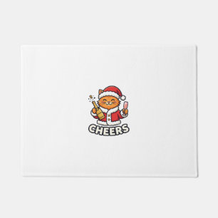 クリスマスキャットの応援ベクター デザイン ドアマット