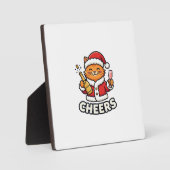 クリスマスキャットの応援ベクター デザイン フォトプラーク (正面)
