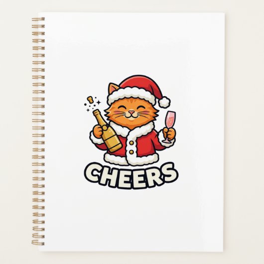 クリスマスキャットの応援ベクター デザイン プランナー手帳 (正面)