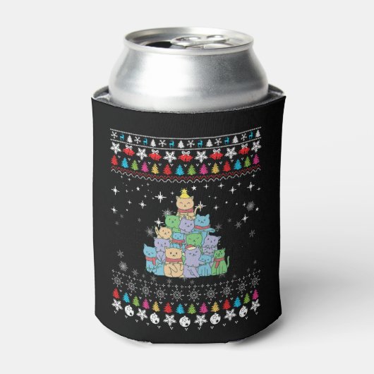 クリスマスキャットの木の醜いクリスマス 缶クーラー (缶正面)