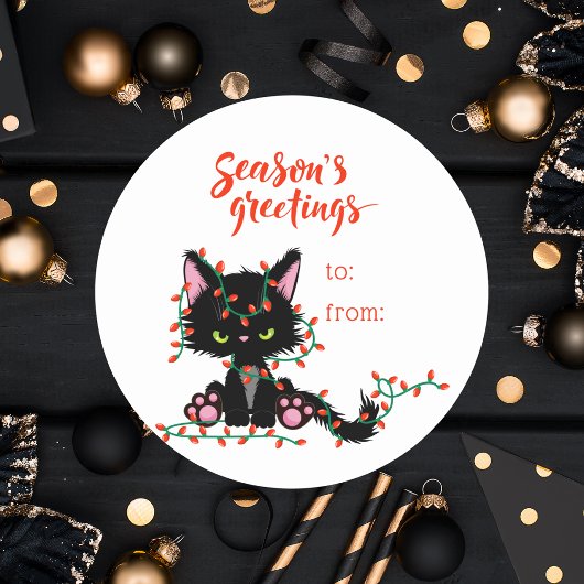 クリスマスキャットを休日プレゼントに ラウンドシール