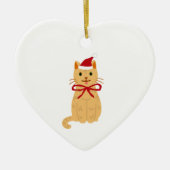 クリスマスキャットイラストレーションアートセラミックオーナメント セラミックオーナメント (正面)