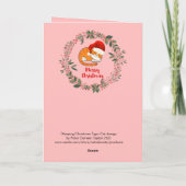 クリスマスキャットウォーターリース葉赤果実 カード (裏面)