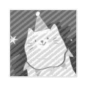 クリスマスキャットウッドアートスタンプ ラバースタンプ (インプリント)