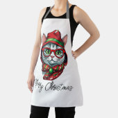 クリスマスキャットエプロン – おもしろい休日ベーキング服装 エプロン (インサイチュ)