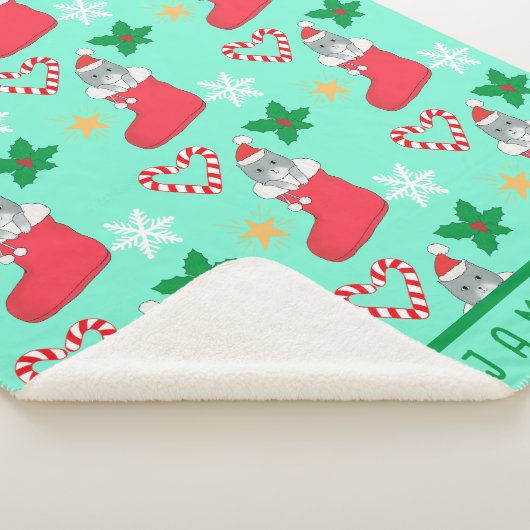 クリスマスキャットオリジナルアートシェルパブランケット シェルパブランケット (3/4)