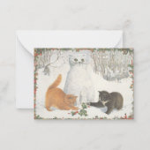 クリスマスキャットカード ノートカード (正面)