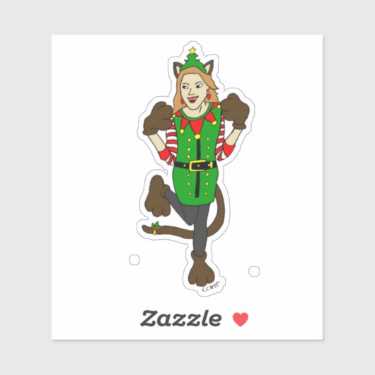 クリスマスキャットガール シール (シート)