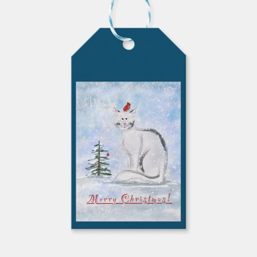 クリスマスキャットギフトタグ ギフトタグ (正面)