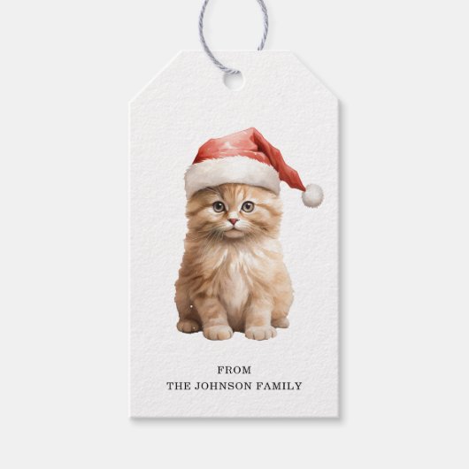 クリスマスキャットギフトラベル ギフトタグ (正面)