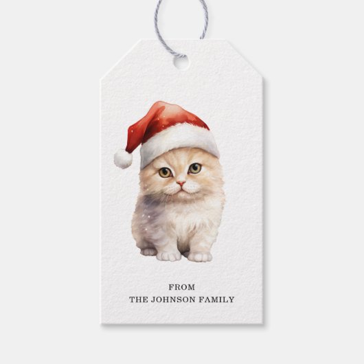 クリスマスキャットギフトラベル ギフトタグ (正面)