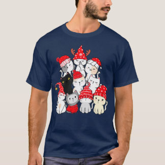 クリスマスキャットクリスマスツリークリスマス Tシャツ