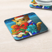 クリスマスキャットゲスト コースター (左側)