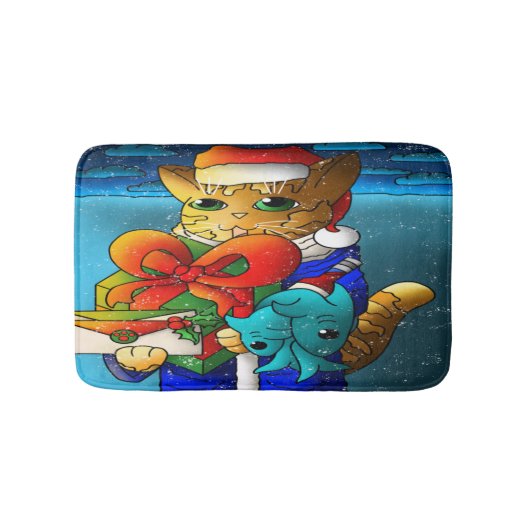 クリスマスキャットゲスト バスマット (正面)