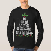 クリスマスキャットツリーおもしろいクリスマス子猫ノベルティ Tシャツ (正面)