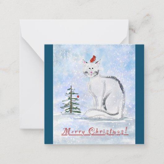 クリスマスキャットノートカード ノートカード (正面)