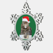 クリスマスキャットハンバグペウタースノーフレークオーナメント スノーフレークピューターオーナメント (右)