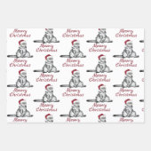 クリスマスキャットパターン ラッピングペーパーシート (正面3)