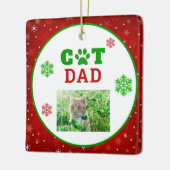 クリスマスキャットパパポープリントスノーフレーク写真 セラミックオーナメント (左)