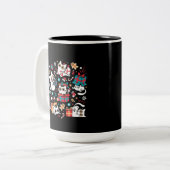 クリスマスキャットパーティー ツートーンマグカップ (正面左)