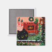 クリスマスキャットフクロウの創作 マグネット (正面/裏面)