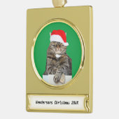 クリスマスキャットフマバフォトバナーメタルオーナメント ゴールドプレートバナーオーナメント (左)
