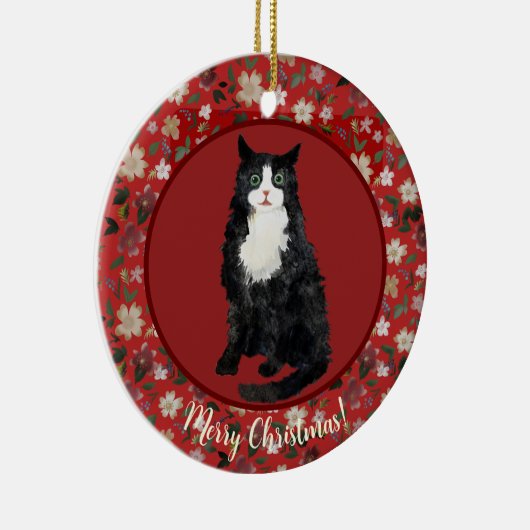 クリスマスキャットフローラ セラミックオーナメント (右)