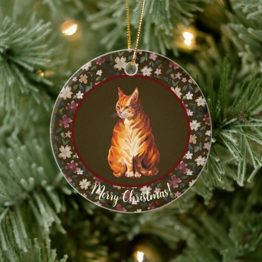 クリスマスキャットフローラ セラミックオーナメント (ツリー)