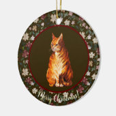 クリスマスキャットフローラ セラミックオーナメント (左)