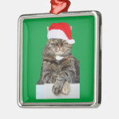 クリスマスキャットフンバブフォトプレミアムスクエアオーナメント メタルオーナメント (左)