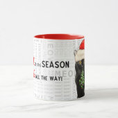 クリスマスキャットブラックボンベイ品種 マグカップ (中央)