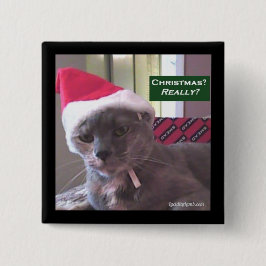 クリスマスキャットボタン 缶バッジ