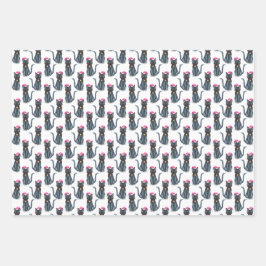 クリスマスキャットラッピング ラッピングペーパーシート