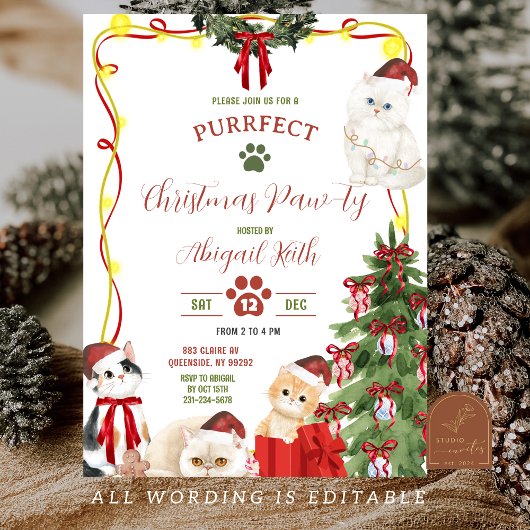 クリスマスキャットレッツポーティ招待状 招待状