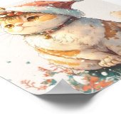 クリスマスキャットレッドハット ポスター (角)